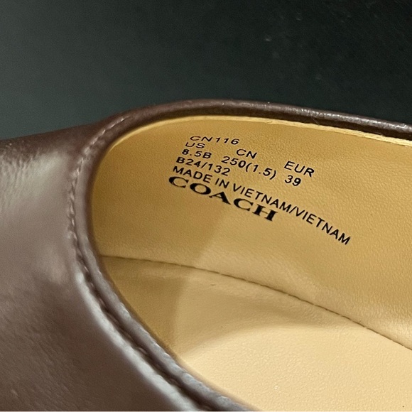 Coach Dark Brown Leather Flats - Picture 9 of 11